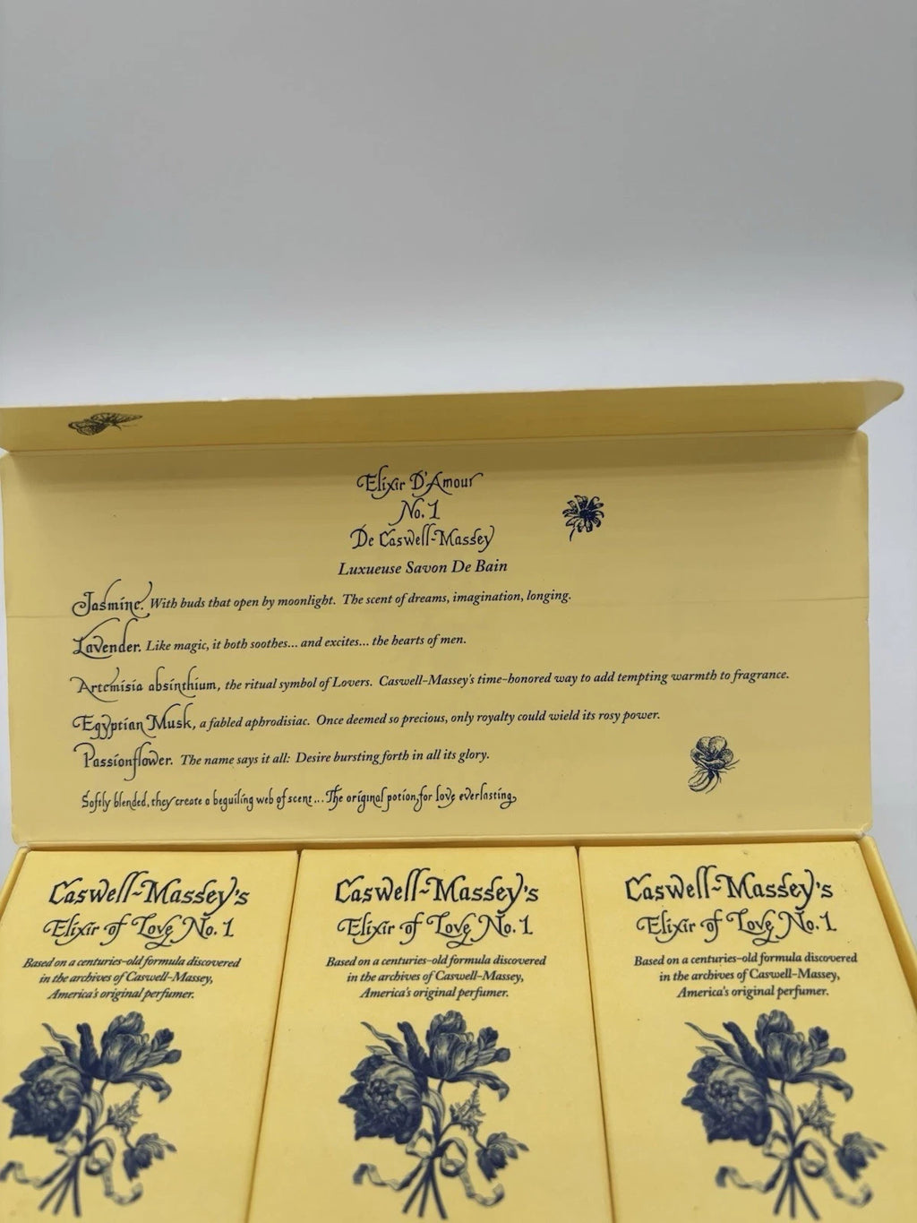 Caswell Massey Elixir of Love No. 1 Luxury Bath Soap 3 Bars 3.5 oz Each Gift NEW12