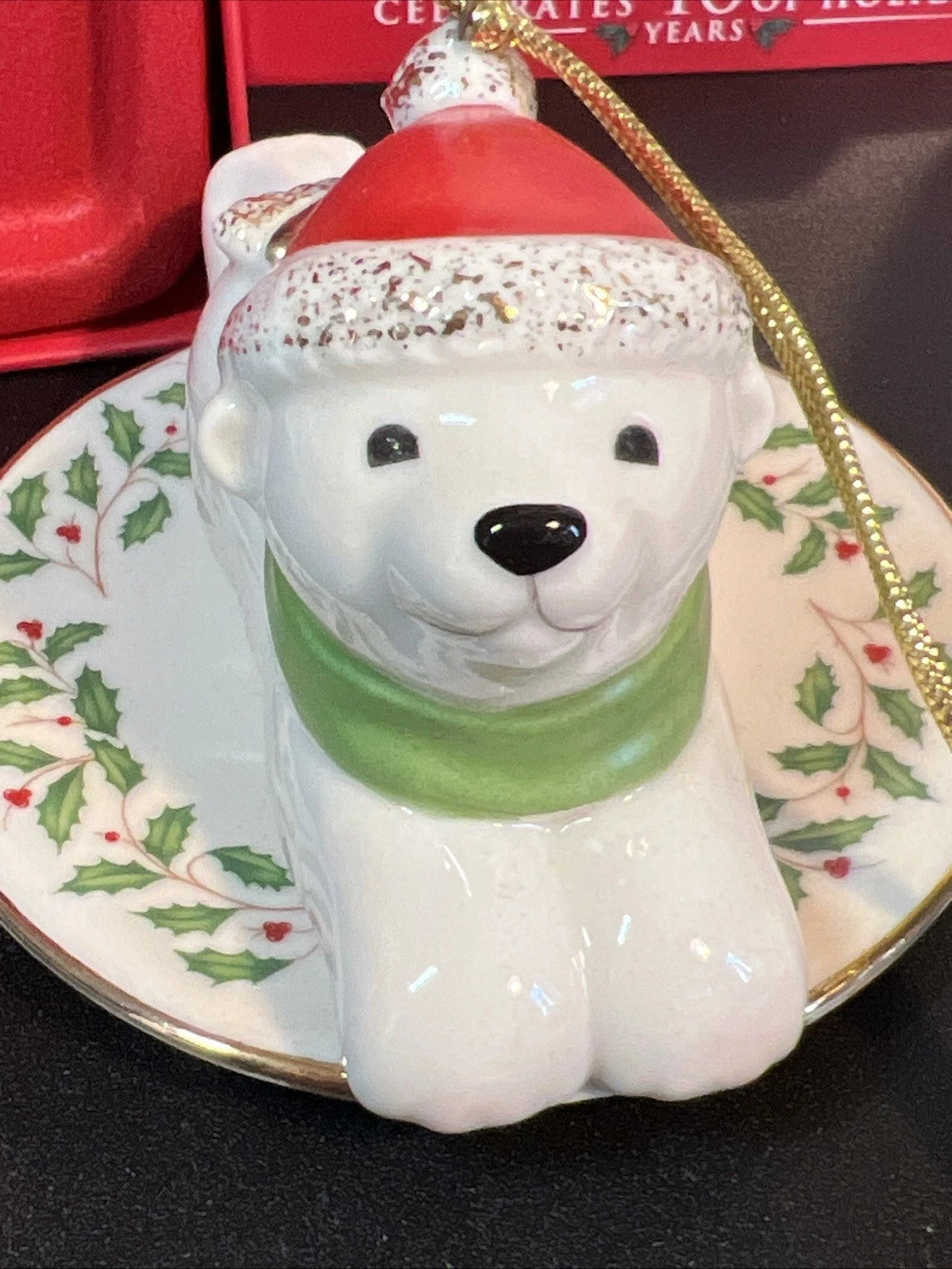 Lenox The Polar Bear Express Ornament Holiday Pattern Saucer Sled Christmas NEW9