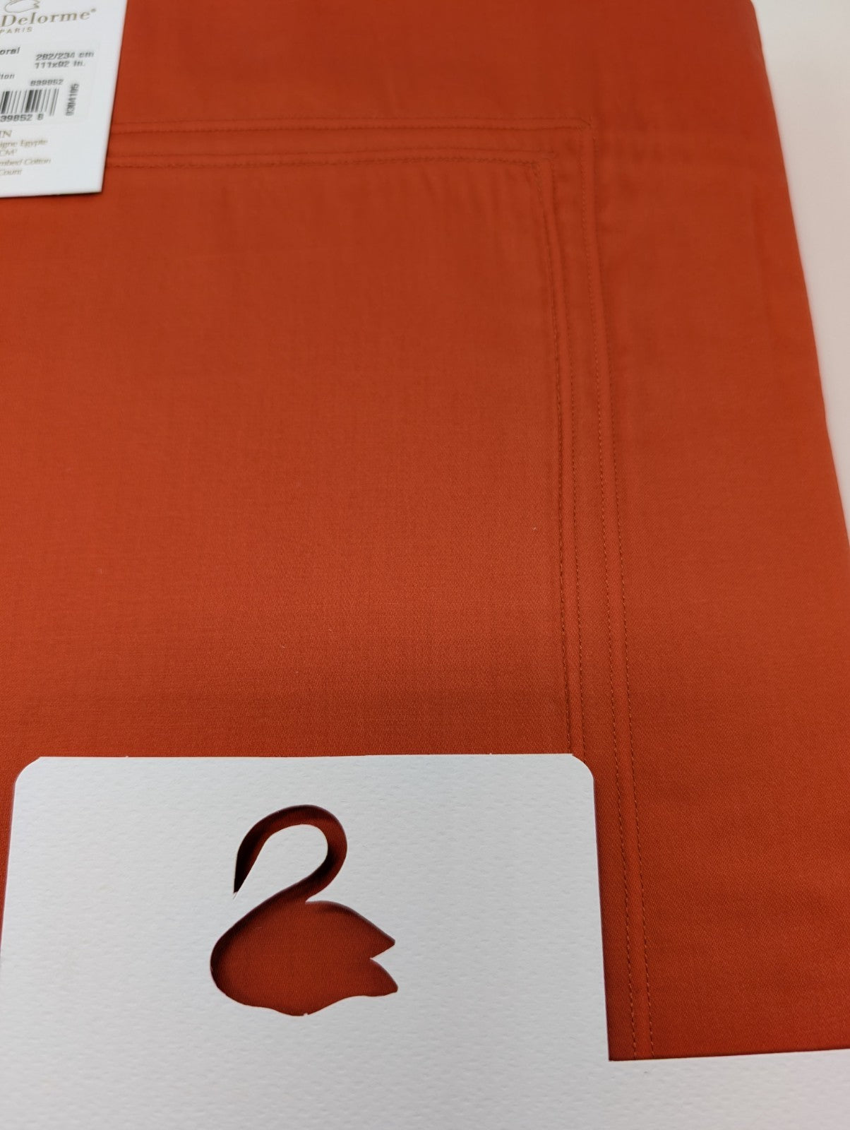 Yves Delorme Triomphe Orange King Duvet Set 3PC 100% Egyptian Cotton Sateen NEW11