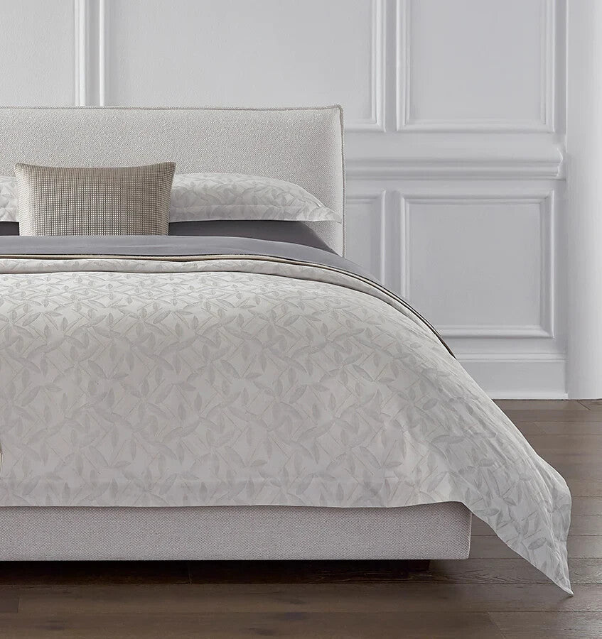 Sferra Terracina Slate Euro Sham Grey Floral Cotton Sateen Jacquard Italy NEW3