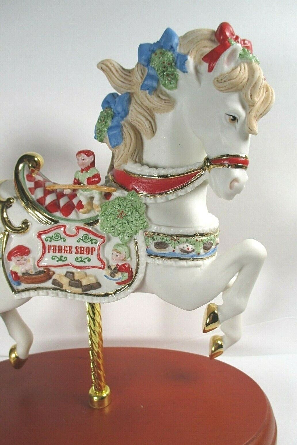 Lenox 2018 Carousel Horse Figurine Santa's Fudge Shop Christmas Elf Jockey NEW4