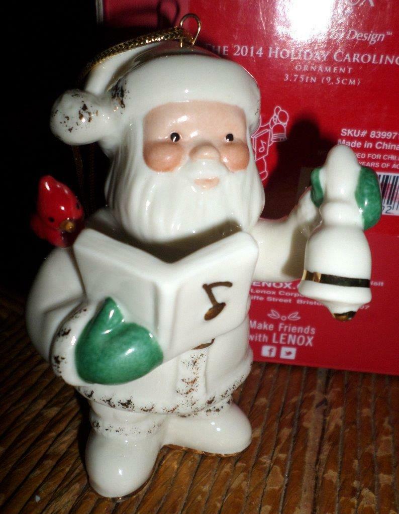 Lenox 2014 Santa Figurine Ornament Annual Holiday Caroling RARE NO DATE NEW 2