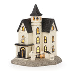 Lenox Halloween Lighted Haunted Mansion House Figurine Graveyard Bat Vintage NEW0