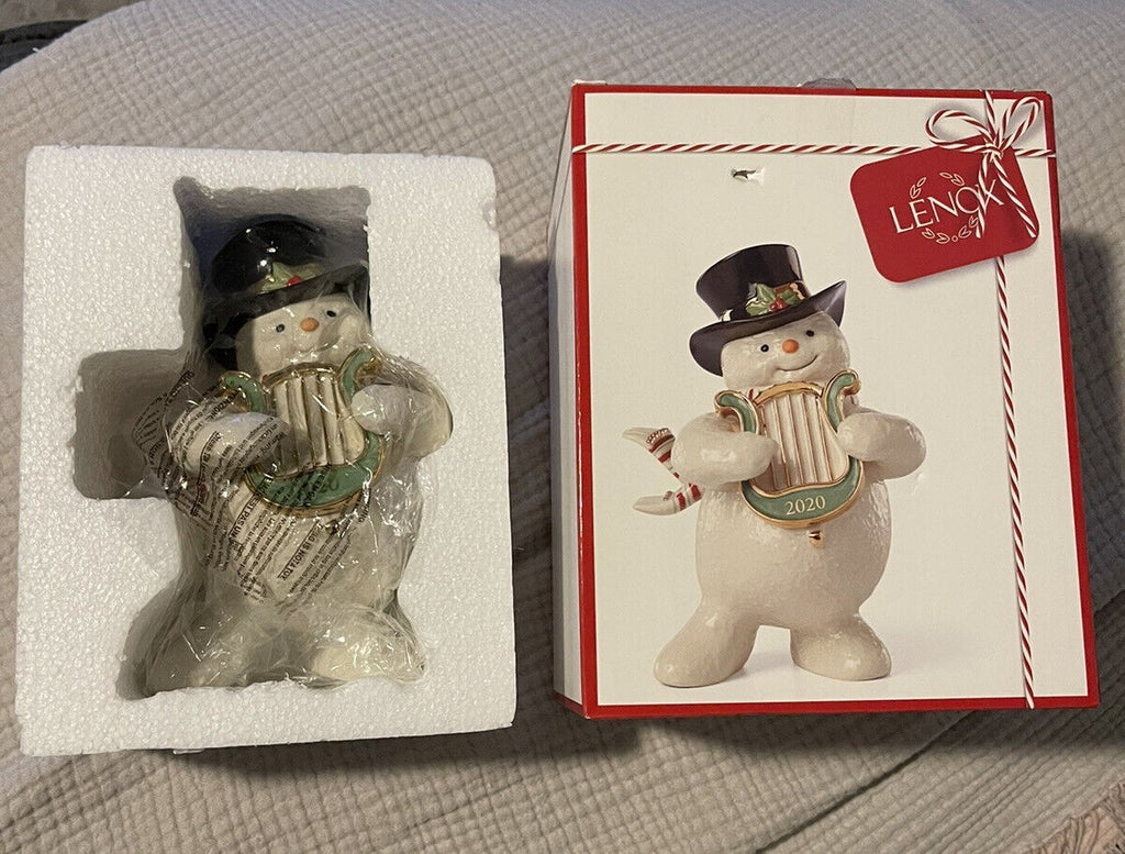 Lenox 2020 Snowy Harpist Snowman Figurine Irish Lyre Annual Frosty Christmas NEW6
