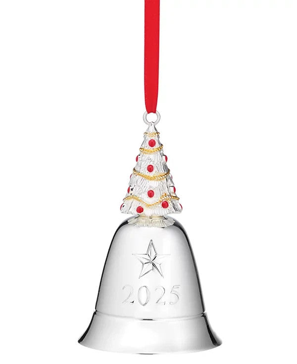 Lenox 2025 Musical Bell Ornament Plays We Wish You A Merry Christmas Silver NEW0