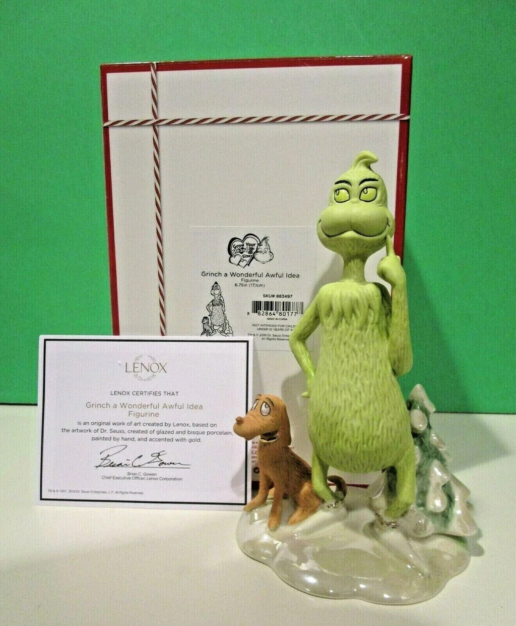 Lenox Grinch Figurine Dr. Seuss A Wonderful Awful Idea Max Dog Christmas Who NEW11