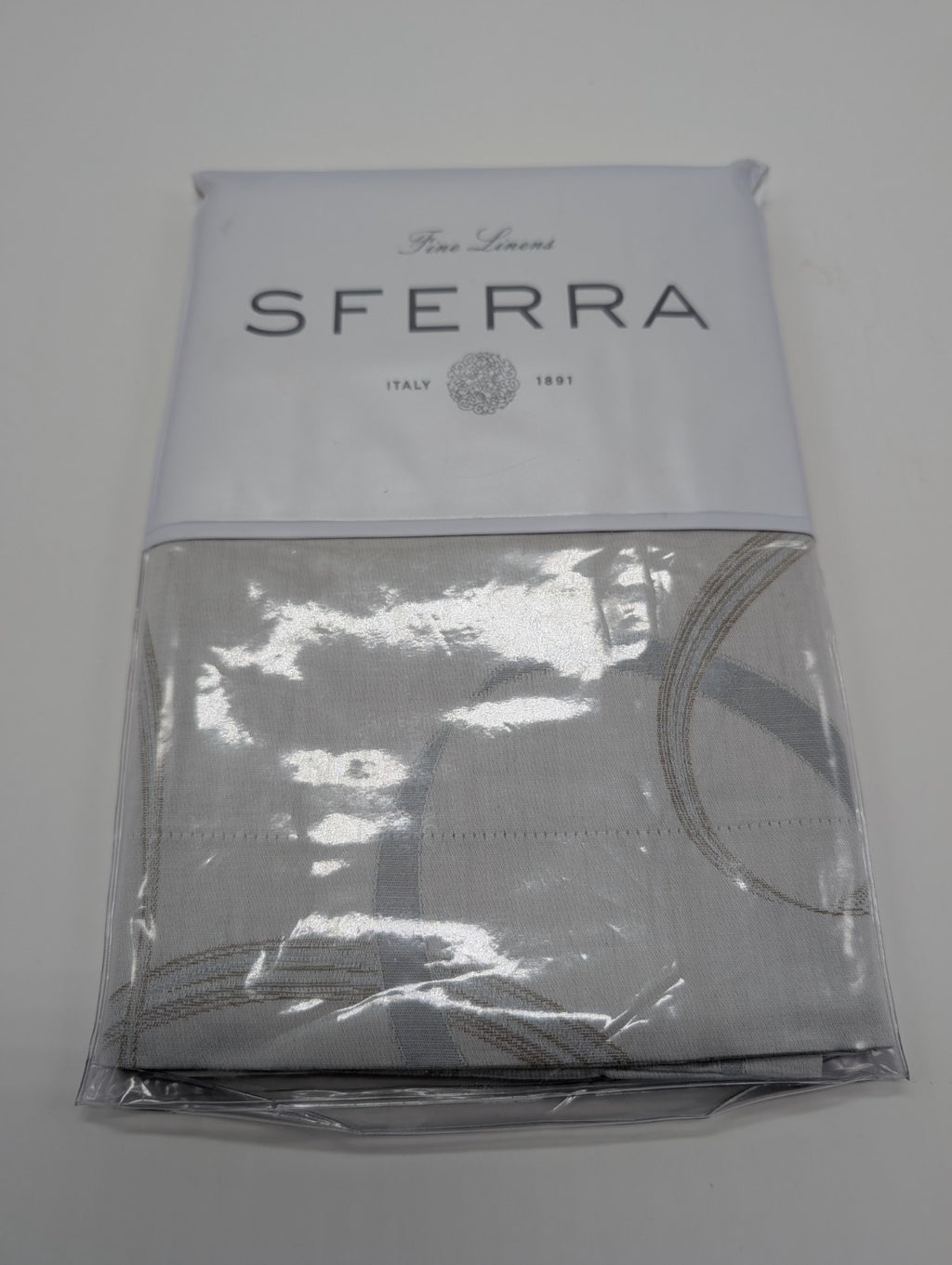 Sferra Caravino Tin Standard Sham Swirly Ribbon Design Sateen Jacquard Italy NEW7