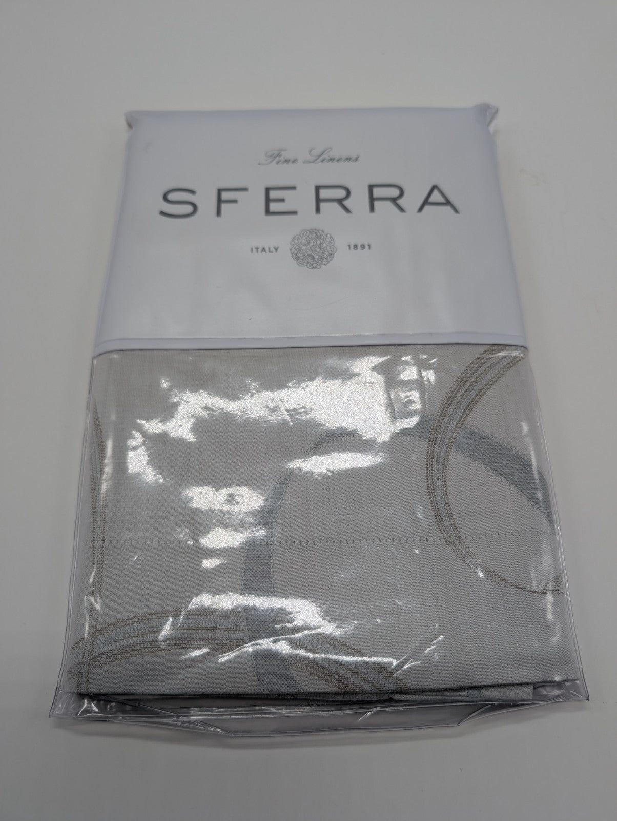 Sferra Caravino Tin Standard Sham Swirly Ribbon Design Sateen Jacquard Italy NEW7