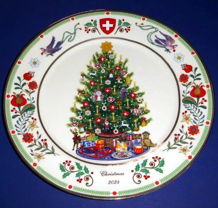 Lenox Switzerland Collector Plate 2024 Christmas Trees Around The World 34th NEW9