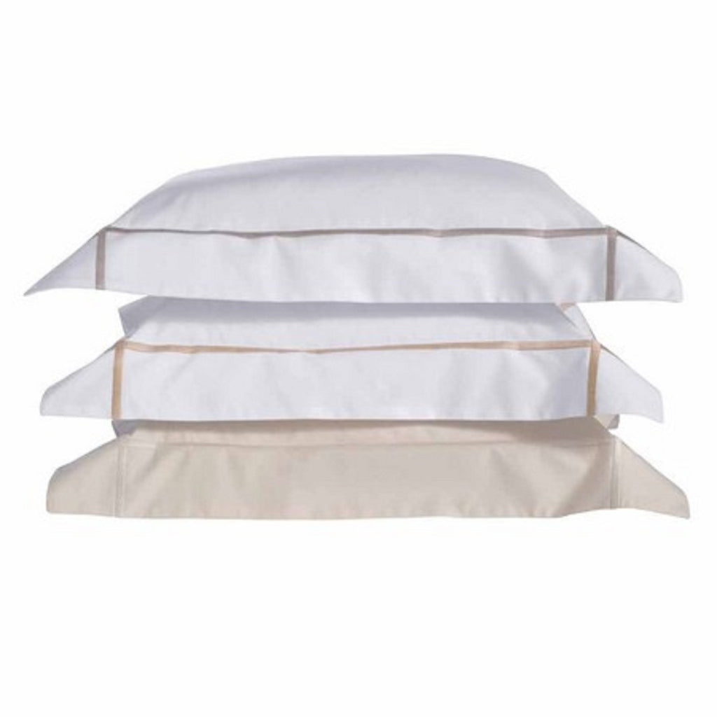 Yves Delorme Athena Queen Duvet Set 3PC Tan Stripes Egyptian Percale 500TC NEW8