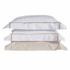 Yves Delorme Athena Queen Duvet Set 3PC Tan Stripes Egyptian Percale 500TC NEW8