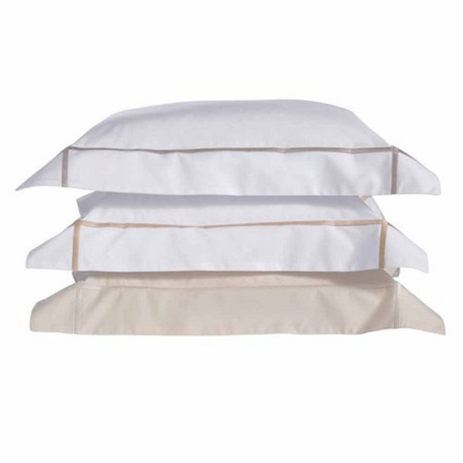 Yves Delorme Athena Queen Duvet Set 3PC Tan Stripes Egyptian Percale 500TC NEW8