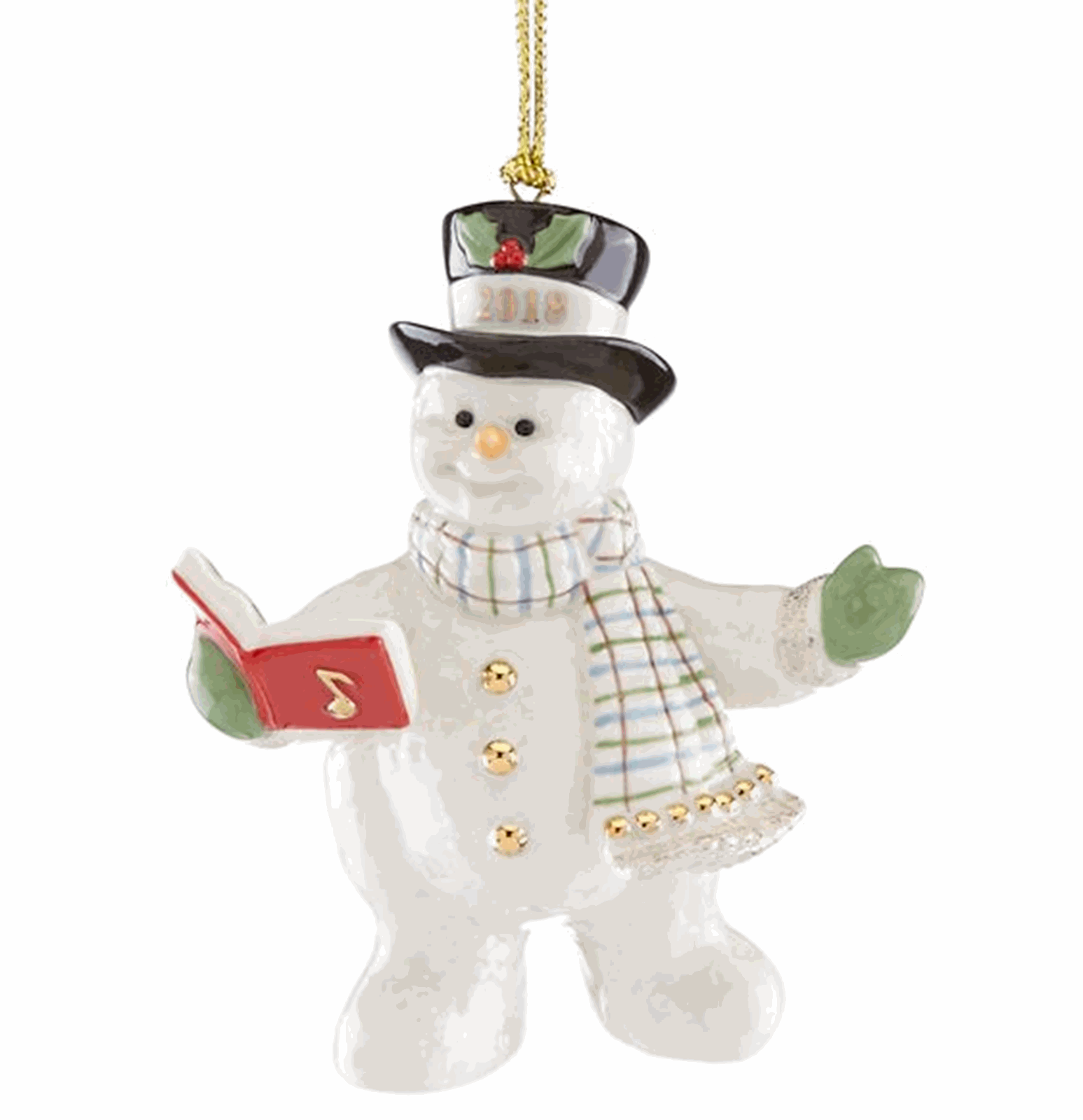 Lenox 2018 Snowman Figurine Ornament Annual Snowy Song Caroling Christmas NEW0
