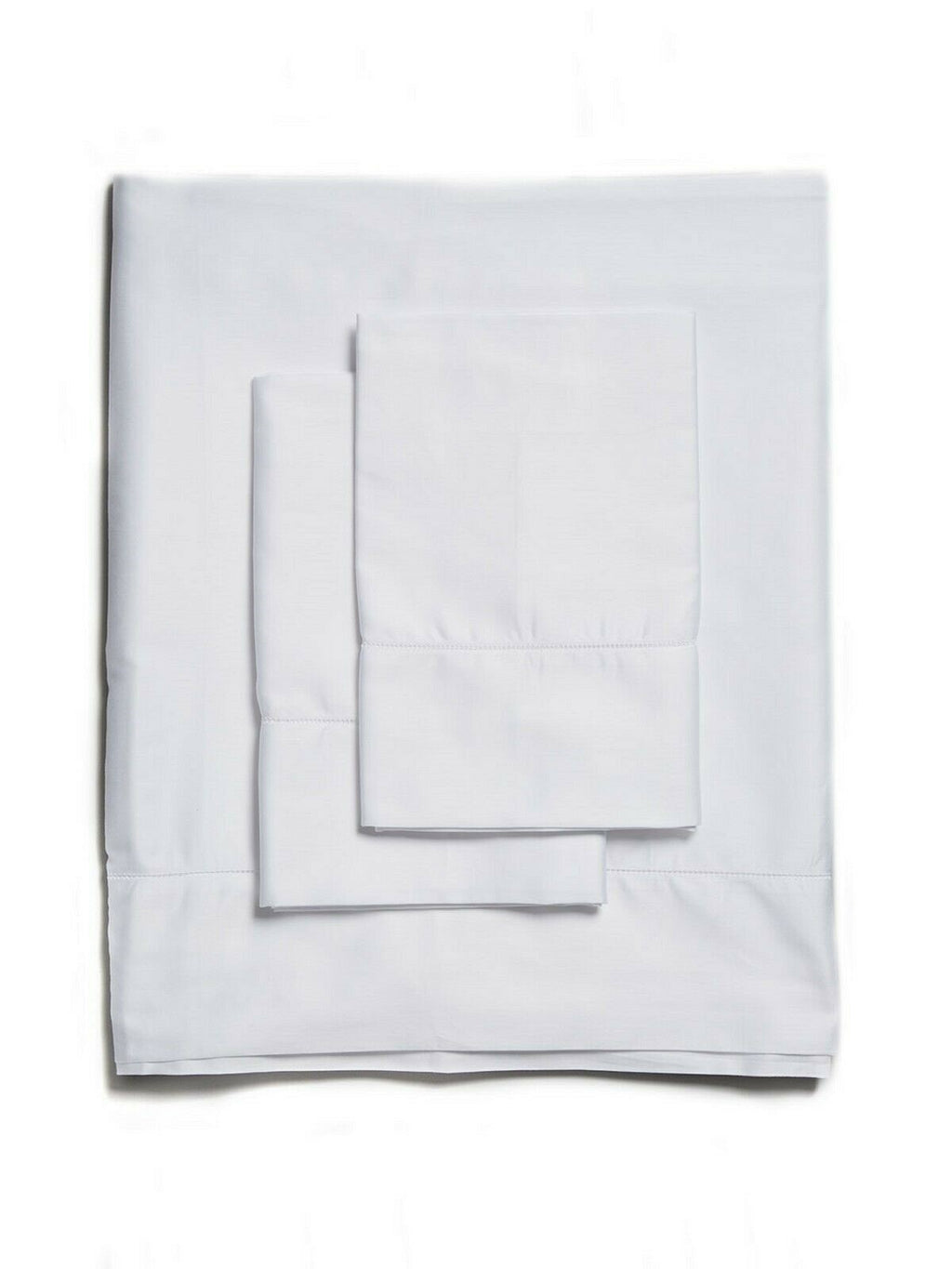 Sferra Gino White Queen Sheet Set 4 PC Solid 100% Cotton Percale 450TC Italy NEW8