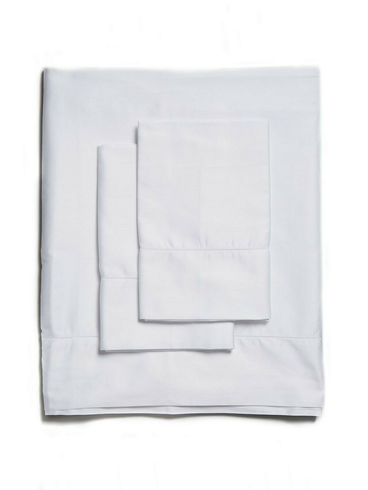 Sferra Gino White Queen Sheet Set 4 PC Solid 100% Cotton Percale 450TC Italy NEW8