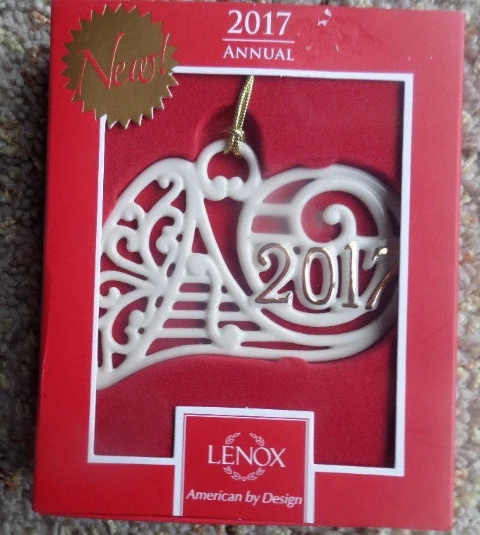 Lenox 2017 French Horn Ornament Annual A Year To Remember Pierced Christmas NEW7