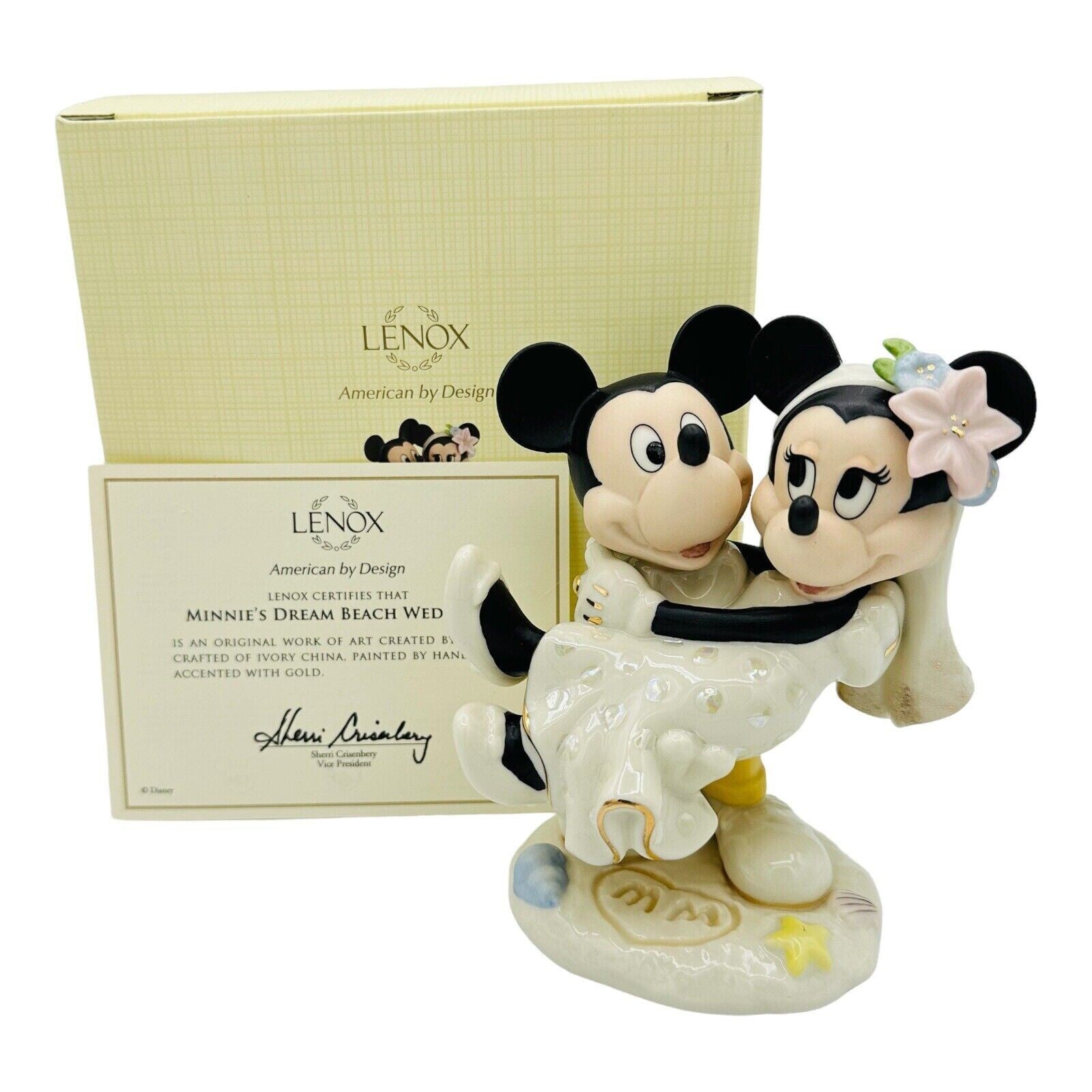 Lenox Disney Minnie's Dream Beach Wedding Figurine Cake Topper Mickey Mouse NEW2