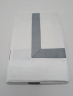Sferra  Celeste Nastro Giannni Standard White Pillow Sham Flint Broad Stripe NEW7
