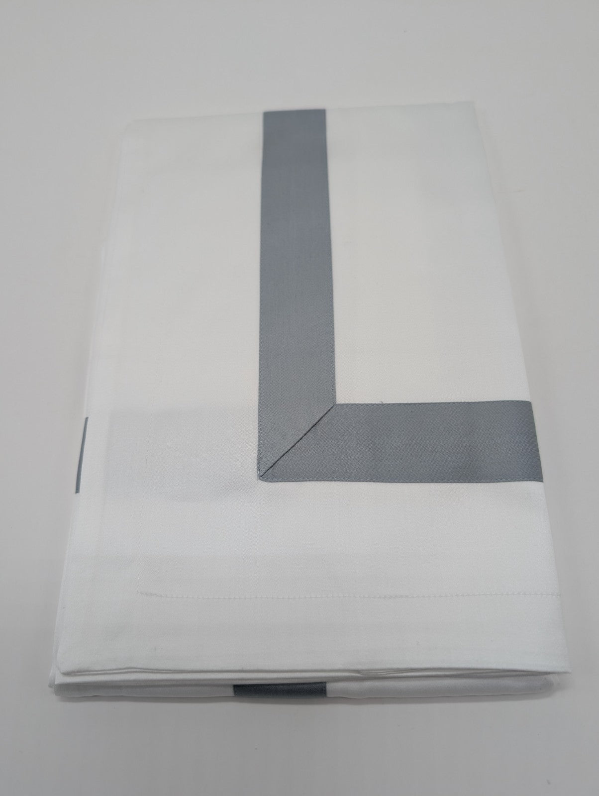 Sferra  Celeste Nastro Giannni Standard White Pillow Sham Flint Broad Stripe NEW7