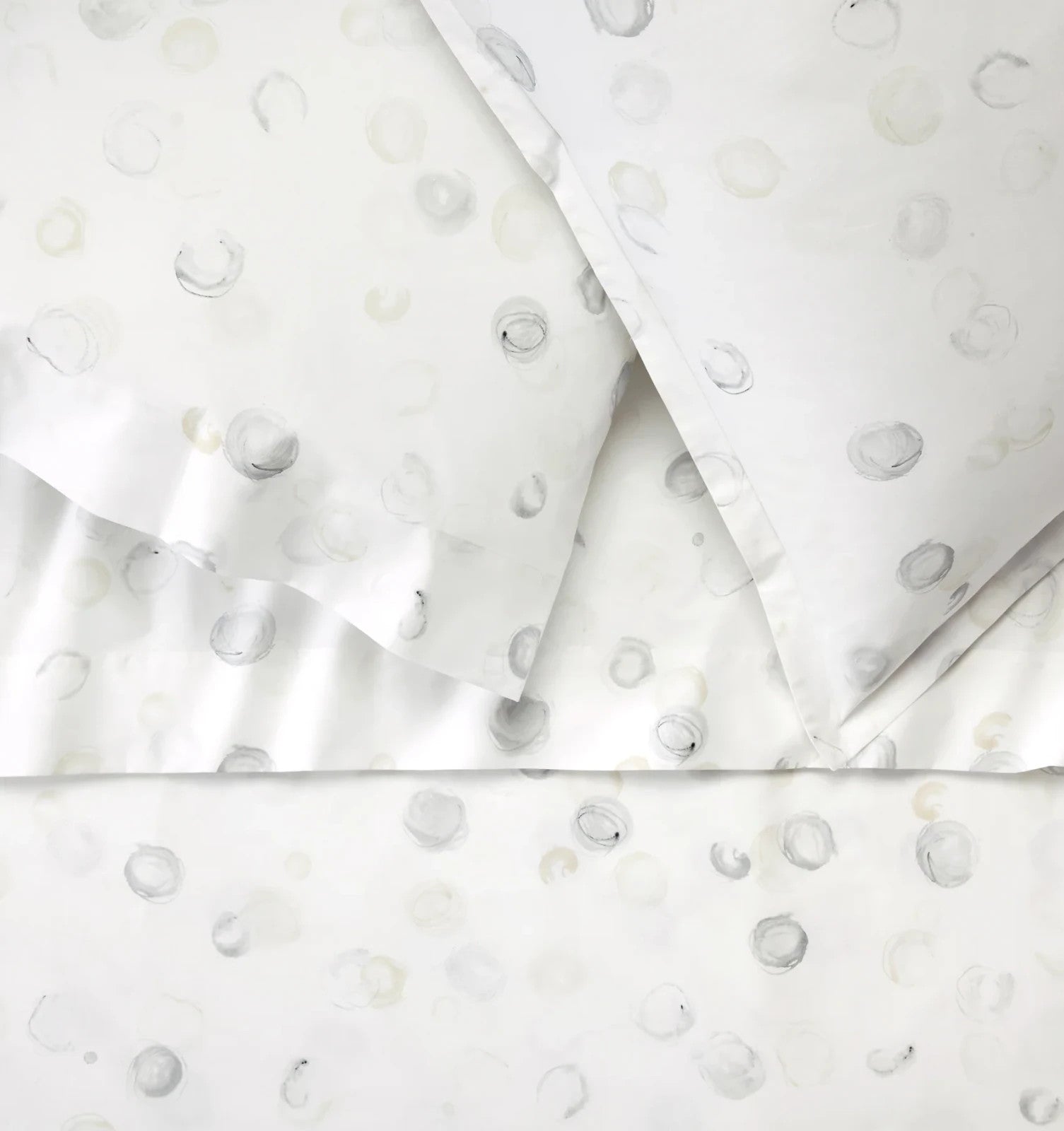 Sferra Punti Platinum Standard Sham Grey Taupe Dots Cotton Percale  Italy NEW8