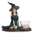 Lenox Halloween Sorceress Witch Votive Figurine Emerald Gown Casting Spell NEW0