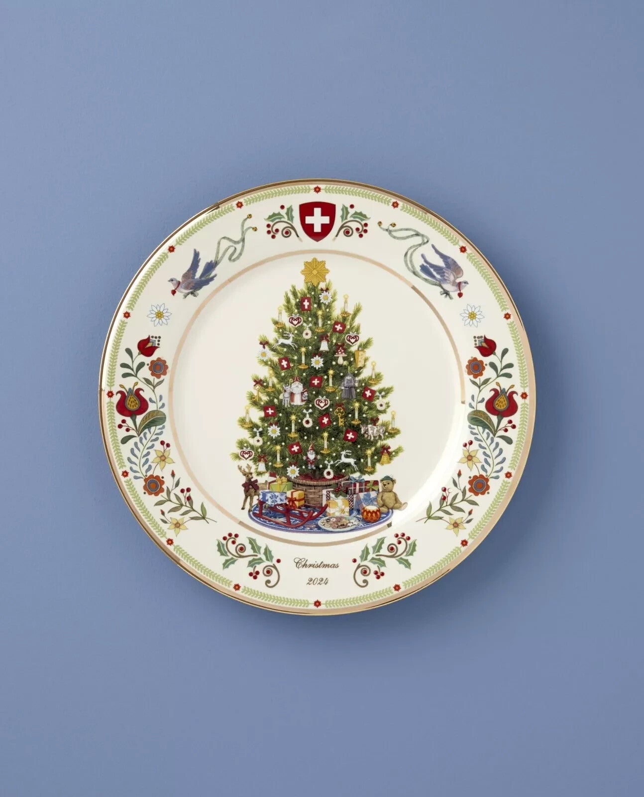 Lenox Switzerland Collector Plate 2024 Christmas Trees Around The World 34th NEW7
