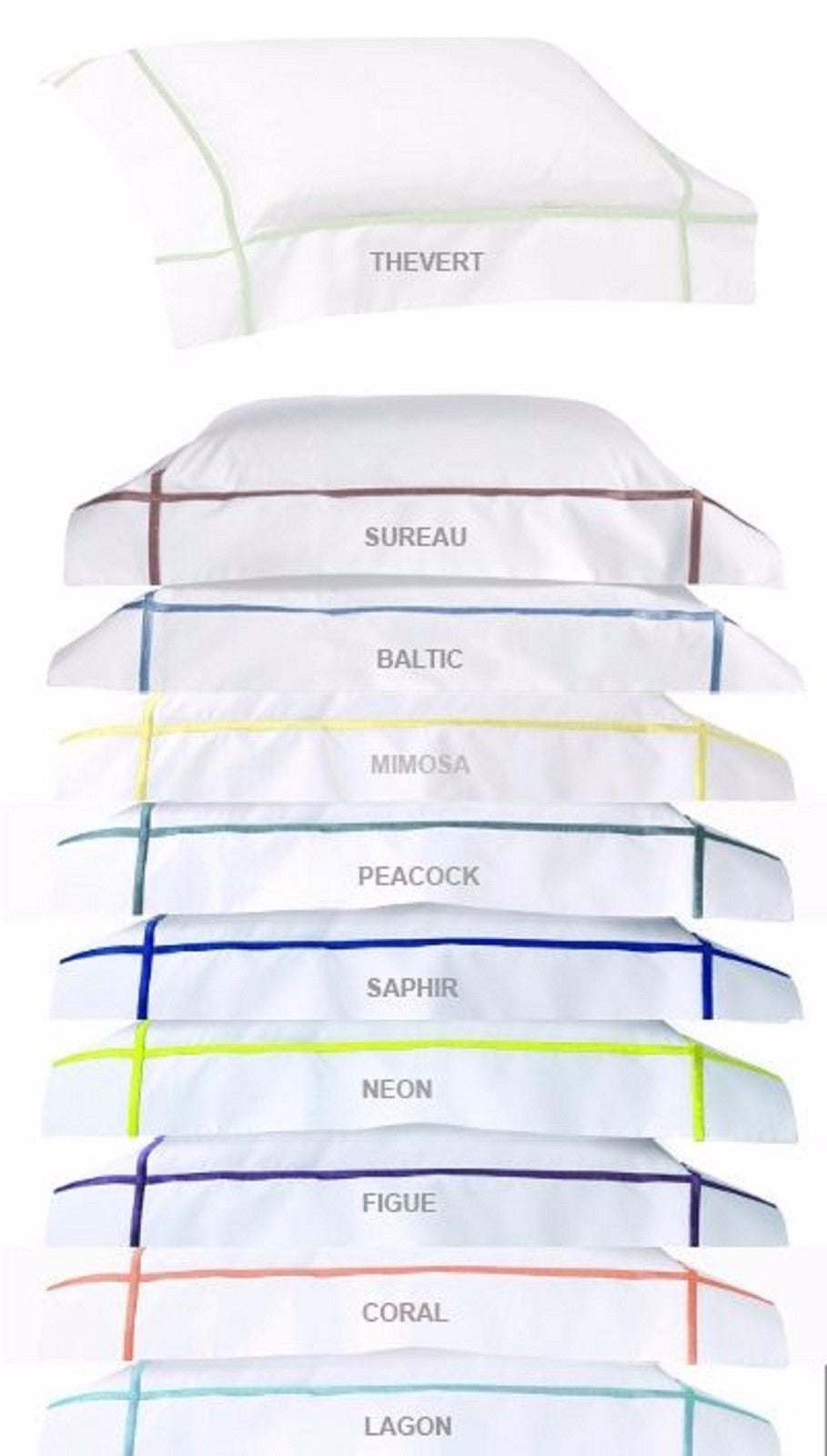 Yves Delorme Athena Queen Duvet Euro Set 3PC Aqua Stripes Egyptian Percale NEW11