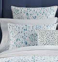Sferra Azure Euro Sham Brushstrokes White Piping Cotton Sateen Print Italy NEW0