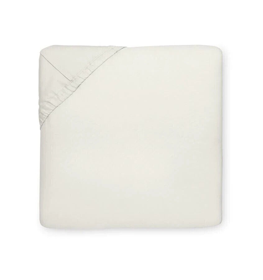 Sferra  Corto Celeste Ivory Queen Sheet Set 4PC Cotton Percale 406TC Italy NEW5