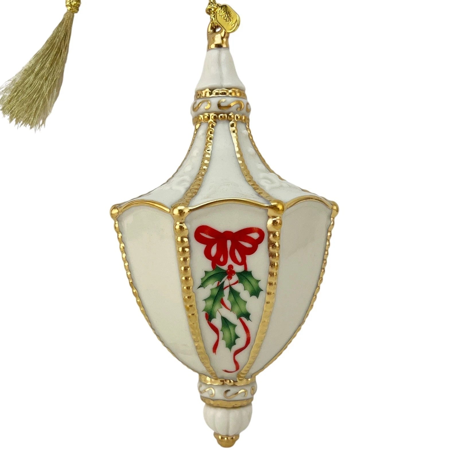 Lenox 2015 Annual Holiday Orb Ornament Holly Berries Gold Accents Christmas NEW4