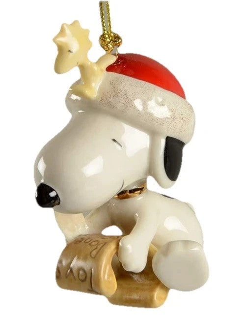 Lenox Peanuts Snoopy's List For Santa Figurine Ornament Woodstock Christmas NEW11