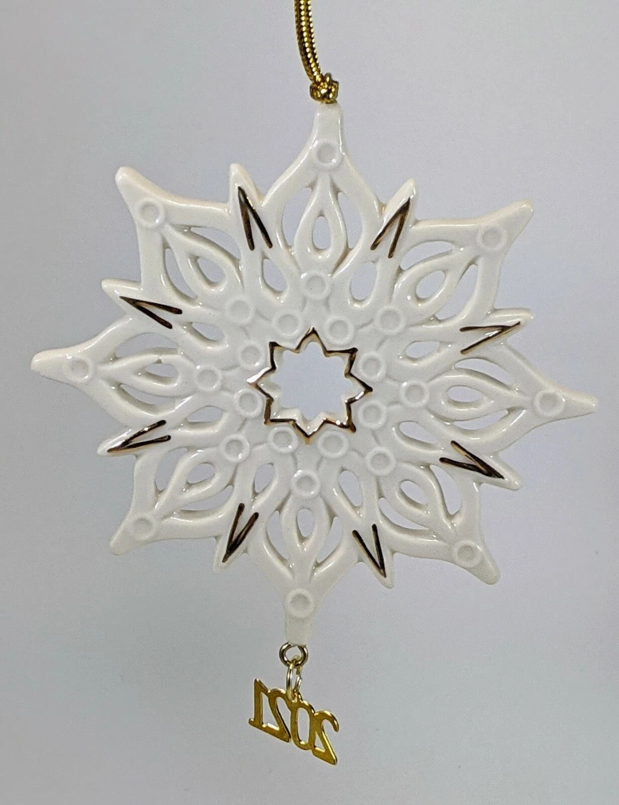 Lenox 2021 Gemmed Snowflake Ornament Annual Multicolored Crystals Christmas NEW4