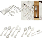 Lenox French Perle 65 PC Flatware Set Service For 12 Stainless 18/10 Beading NEW4