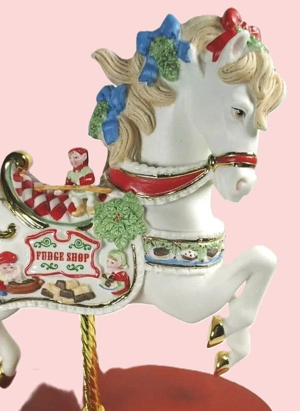 Lenox 2018 Carousel Horse Figurine Santa's Fudge Shop Christmas Elf Jockey NEW6