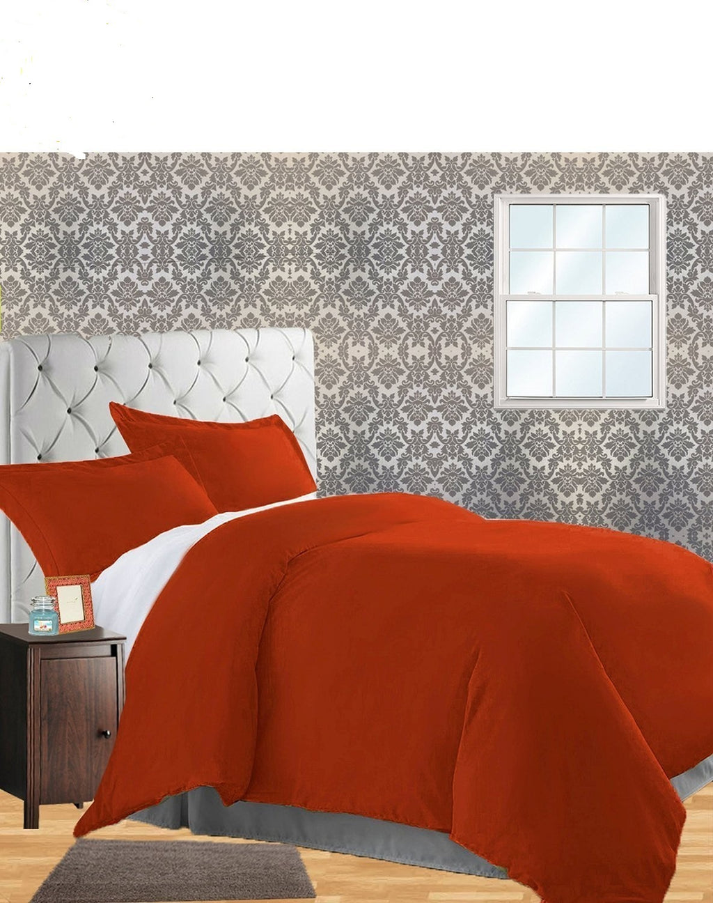Yves Delorme Triomphe Orange Queen Sheet Set 4PC 100% Egyptian Cotton Sateen NEW5