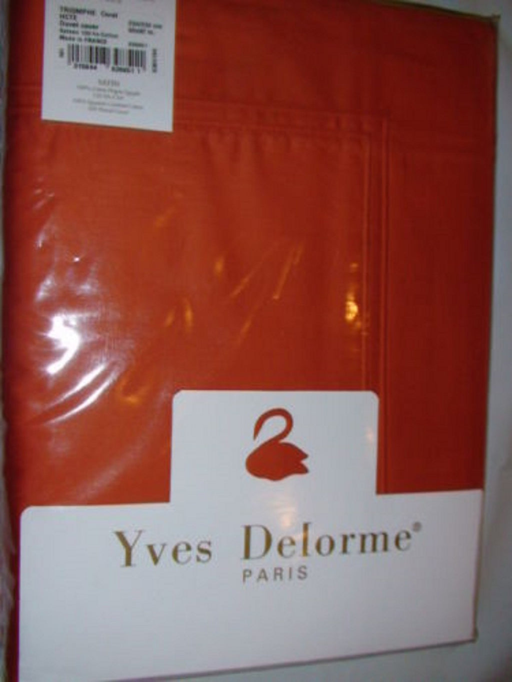 Yves Delorme Triomphe Orange King Duvet Set 3PC 100% Egyptian Cotton Sateen NEW2