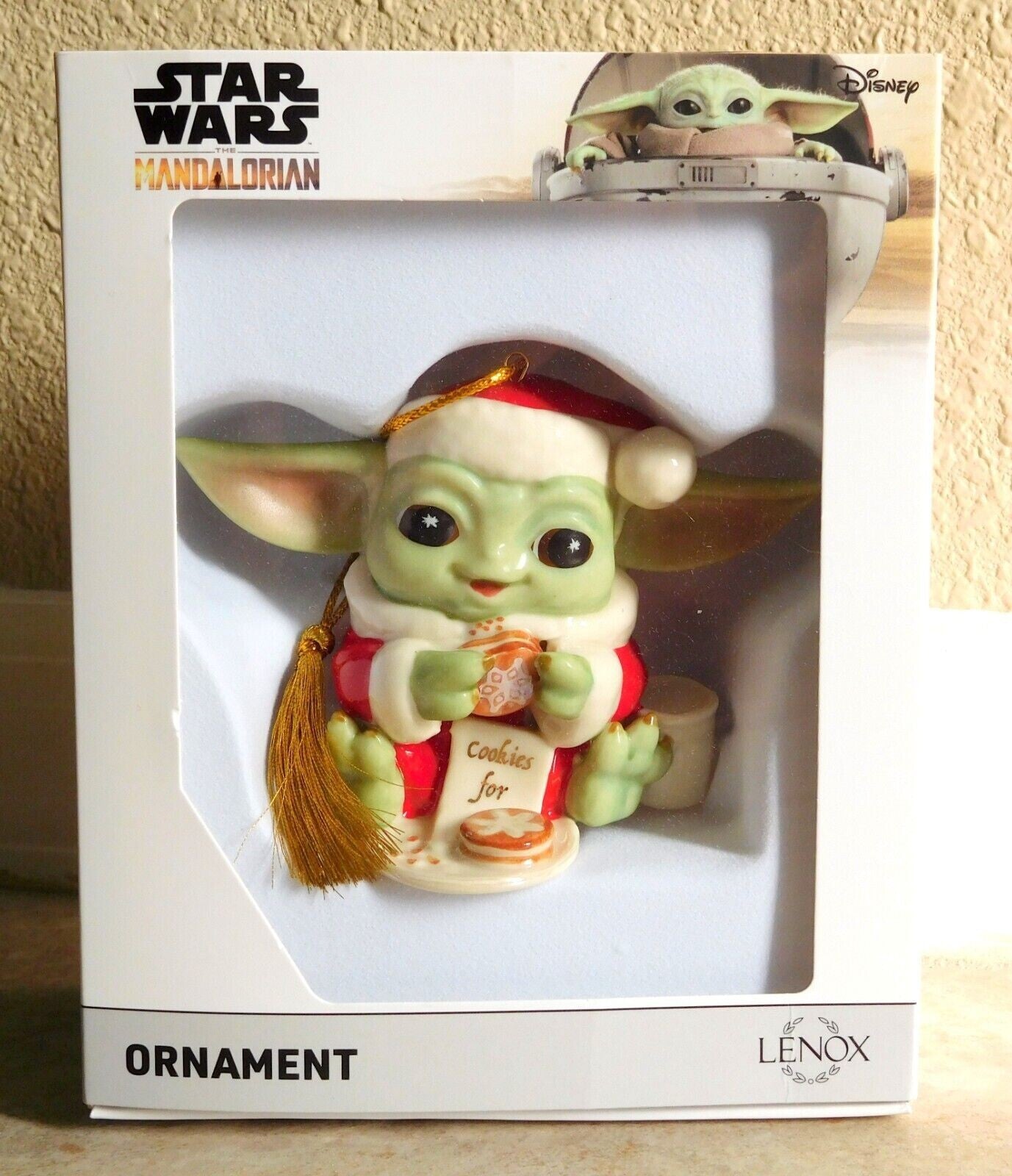 Lenox Disney Grogu Ornament Figurine Eating Cookie Star Wars  Christmas NEW4