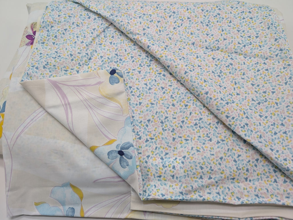Yves Delorme Ondee King Duvet Multi Floral Print Cotton Percale Reversible NEW14