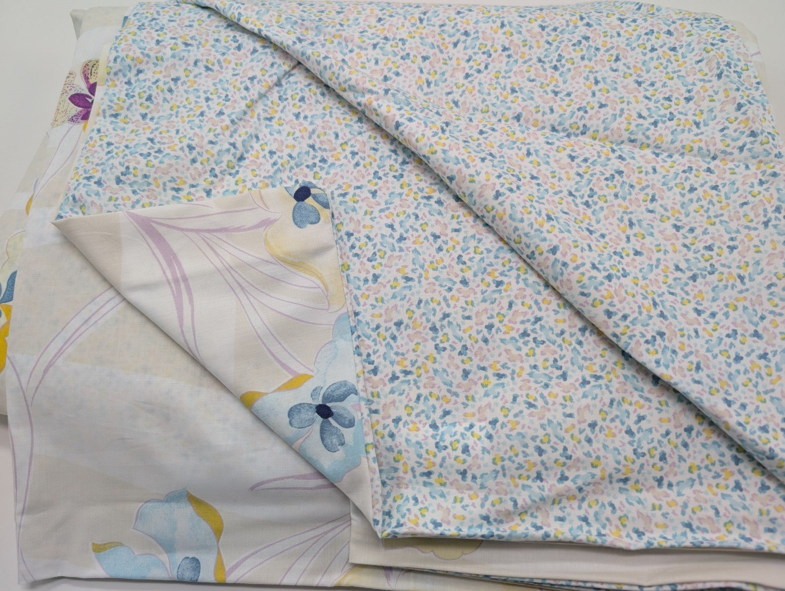Yves Delorme Ondee King Duvet Multi Floral Print Cotton Percale Reversible NEW14