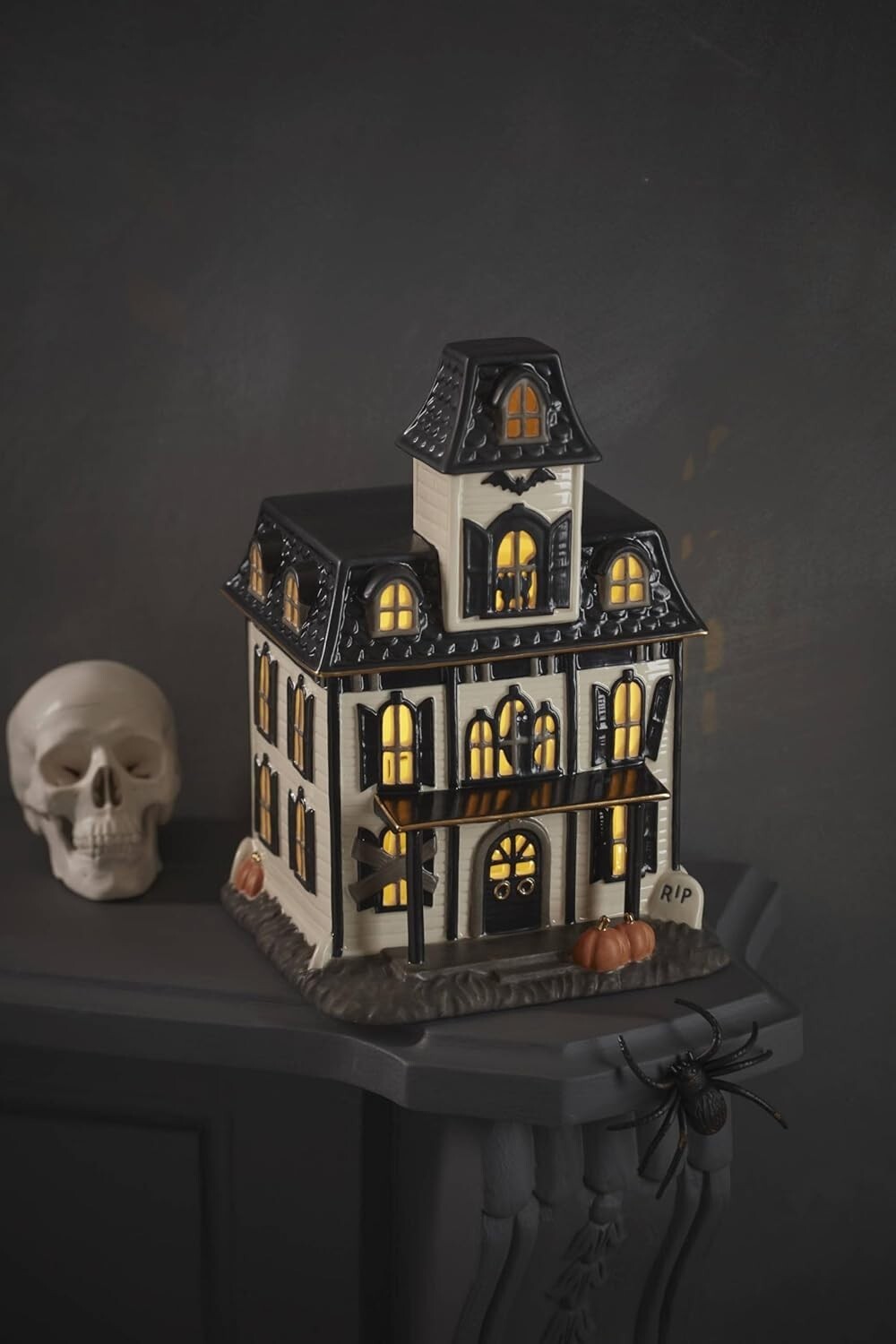 Lenox Halloween Lighted Haunted House Figurine Black Cat Pumpkin Owl Vintage NEW0