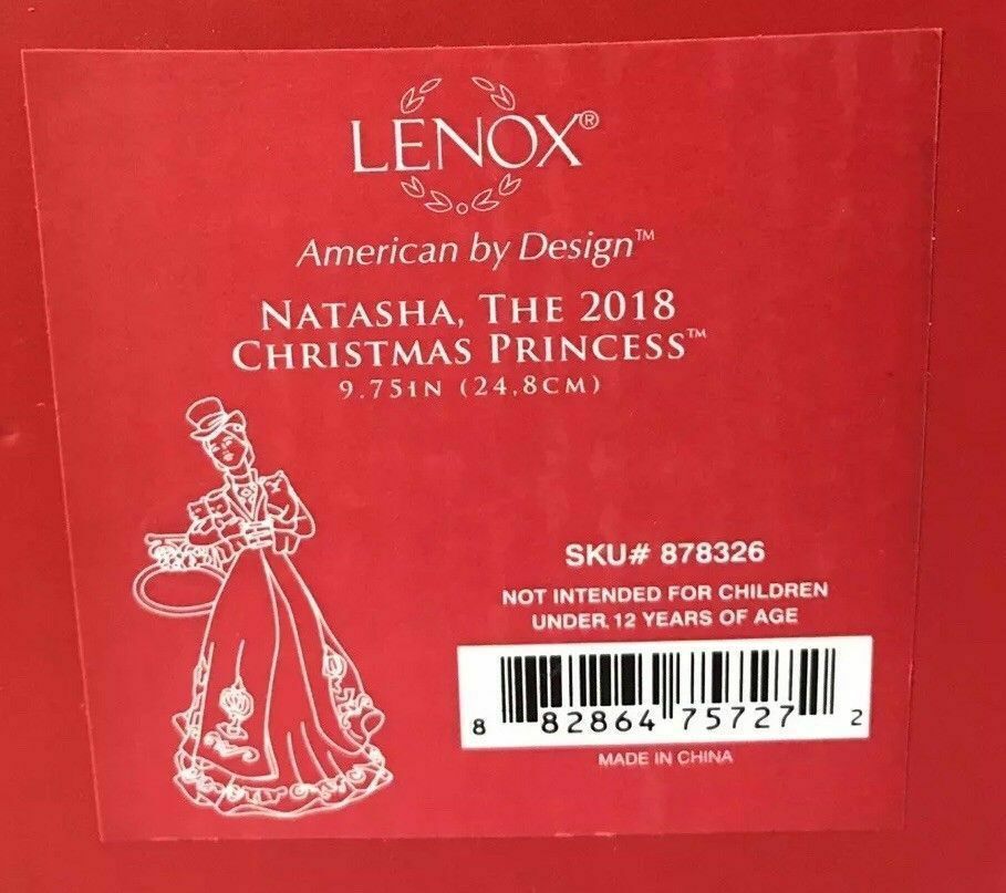 Lenox Princess Natasha Victorian Figurine Gown Animal Rescue 2018 Christmas  NEW7