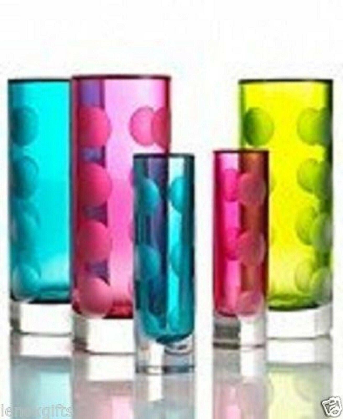 Kate Spade NY Crystal Bonita Street Hot Pink Bud Vase Frosted Dots 7.5 Lenox NEW1