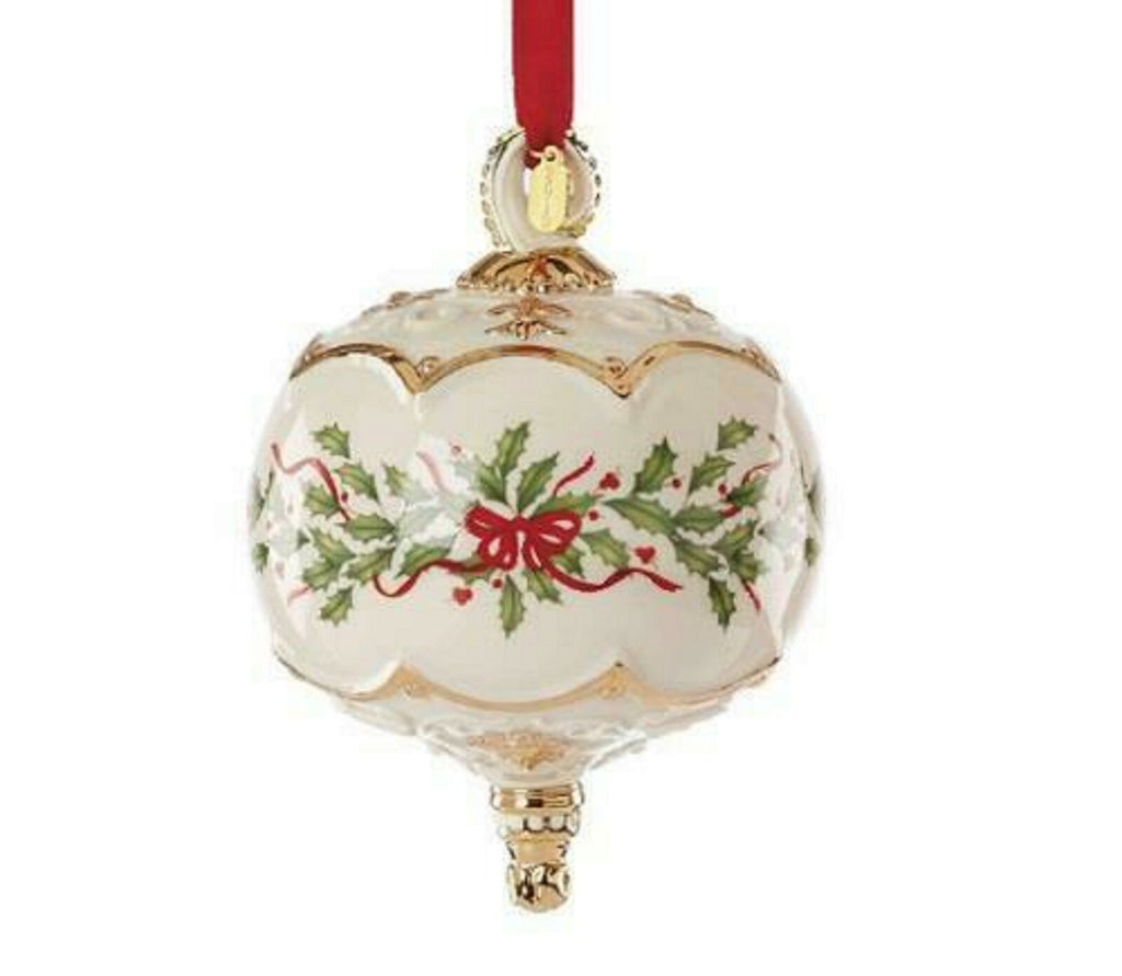 Lenox 2019 Holiday Sphere Ornament Annual Holly Berries Christmas LE Gift NEW0