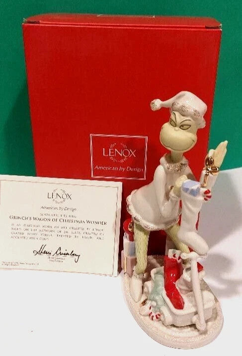 Lenox Grinch's Wagon Of Christmas Wonder Figurine How Stole Dr Seuss Gift NEW2