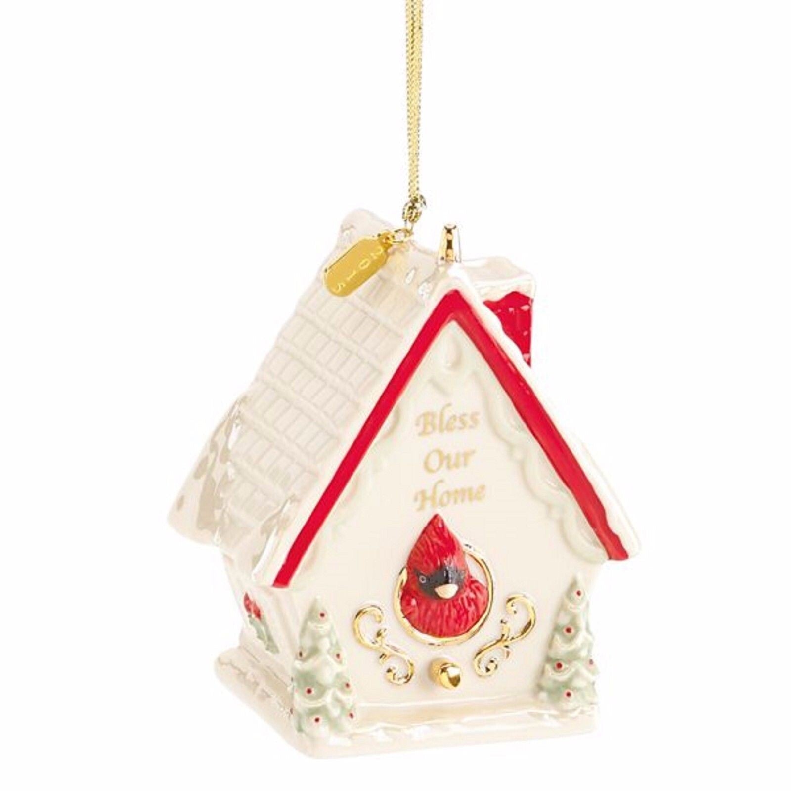 Lenox 2015 Bless Our Home Ornament Annual Birdhouse Christmas Cardinal Gift NEW0