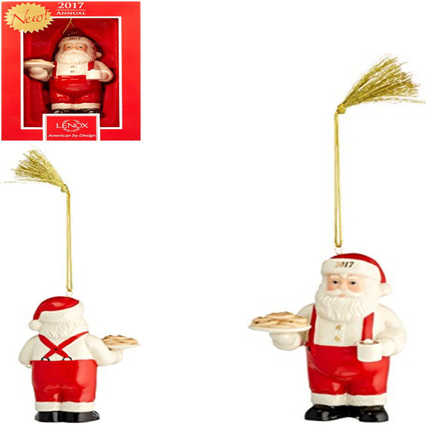 Lenox 2017 Santa Figurine Ornament Annual Cookies For Claus Cocoa Christmas NEW7