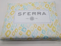 Sferra Geometrico Queen Duvet Set 3PC Aqua Yellow Diamond Percale Print Italy Ne0
