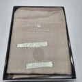 Yves Delorme Visible Beige Throw Blanket Baby Alpaca Border 51"x67" Gift BOX NEW0