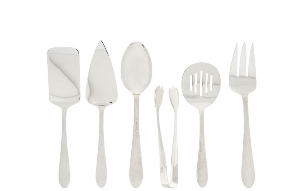 Lenox Garvey Serving Utensil Set 6PC Hostess Flatware Hammer 18/10 Stainless NEW3