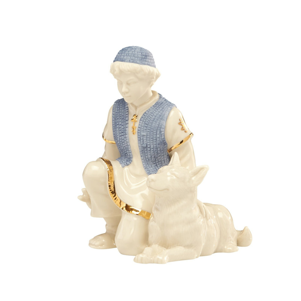 Lenox First Blessing Shepherd Boy With Sheep Dog Figurine Nativity Porcelain NEW1